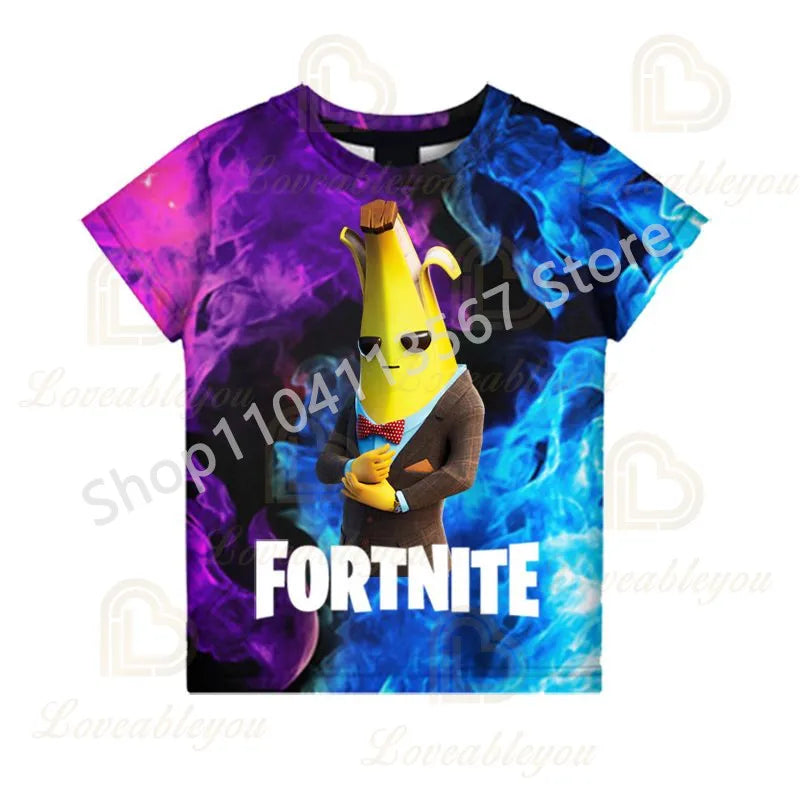 Dječja F-Fortnited majica Battle Game za odrasle, kratkih rukava, ljetna majica za tinejdžere i tinejdžerice