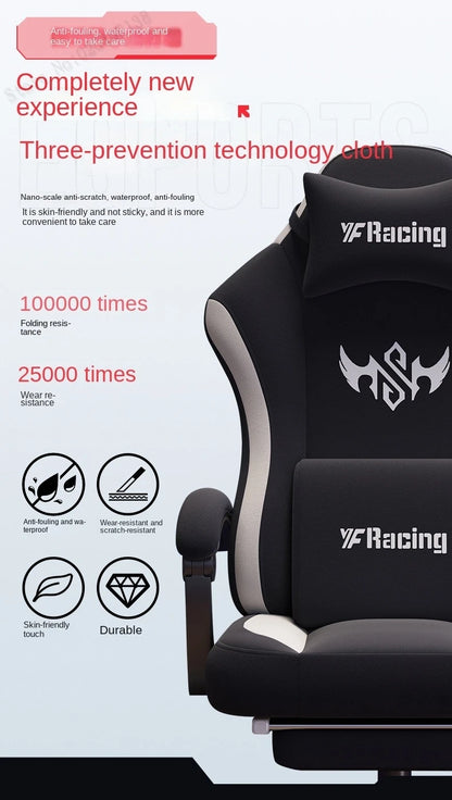Ergonomic Gaming Chair with Latex Seat Cushion, Adjustable Backrest, Computer Office Chair, Racing Style Gamer Chair with Armrests