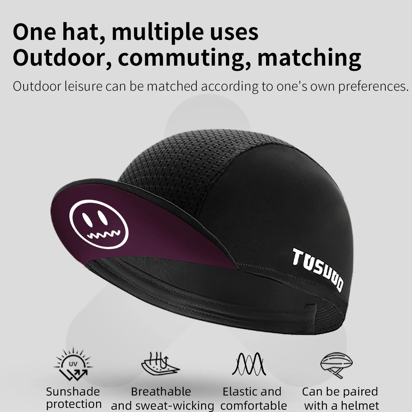 TOSUOD Cycling Cap Breathable Sun Product Quick-dry High Elastic Personality Hat Personality Unisex Outdoor Sport Accessories