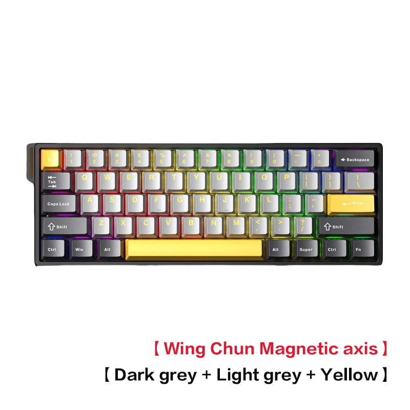 AULA WIN60 HE Magnetic Axis Mechanical Keyboard, 61-Key Wired Gaming Keyboard with Hall Effect Switches, 8K Polling Rate, Hot-Swappable RGB Keyboard for Esports & PC Gaming