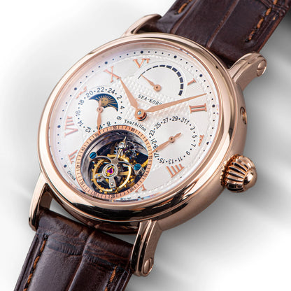 Sugess Seakors Man Tourbillon Watch Original ST8007 Movement Skeleton Dial Moonphase Wristwatche 316L Case Sapphire Romen Luxury