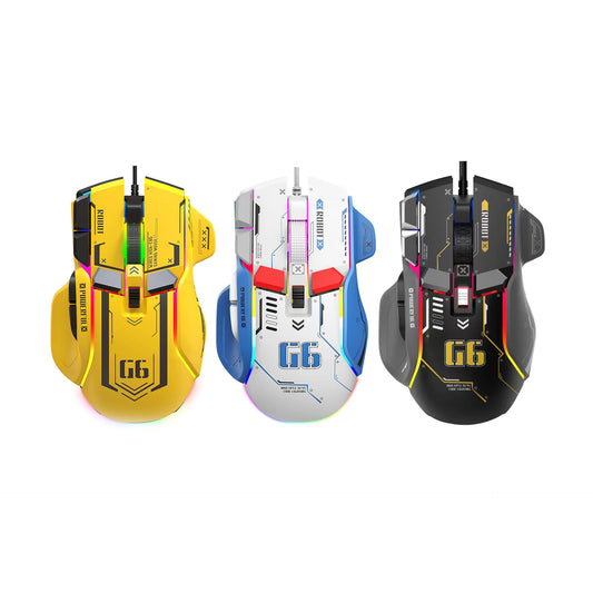 HXSJ Programmable Gaming Mouse Wired 12800 DPI RGB Gaming Mouse with 12 Programmable Buttons, Ergonomic Wired Gaming Mouse for PC, Laptop & Windows
