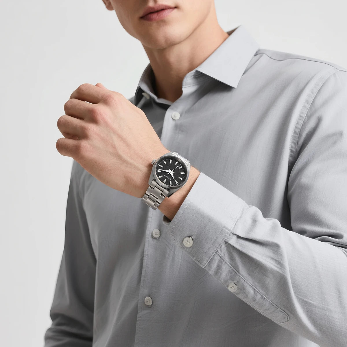 BERNY Men's Watch Luminous AR Sapphire 10ATM Classic  Dress Business Quart Watches for Men Fashion Casual Wristwatch