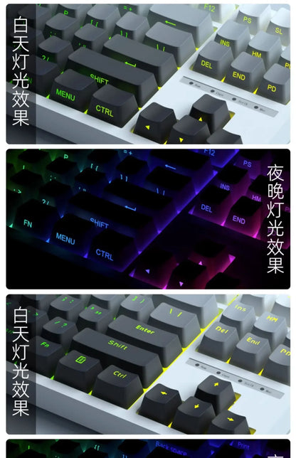 Daylight Cherry Keycaps PBT Translucent Gradient Keycaps for MX Mechanical Keyboards, Side Engraved Cherry Profile PBT Keycap Set