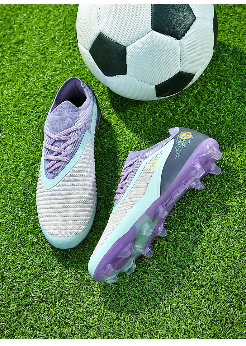 Męskie buty piłkarskie, sportowe buty do piłki nożnej, buty z kolcami do użytku na świeżym powietrzu, dla dorosłych, antypoślizgowe, dla chłopców, z długimi kolcami, treningowe, oddychające, meczowe, wygodne