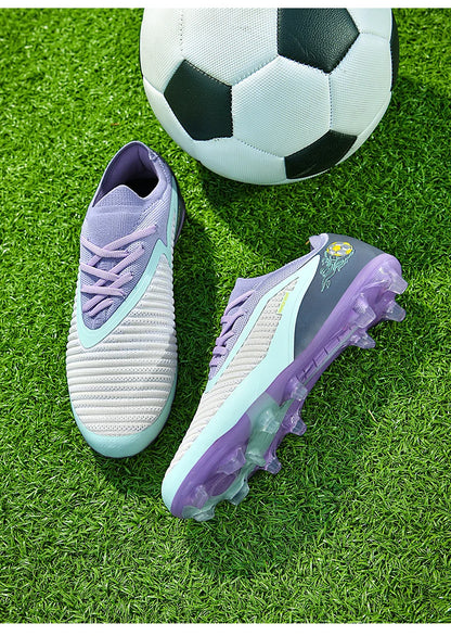 Męskie buty piłkarskie, sportowe buty do piłki nożnej, buty z kolcami do użytku na świeżym powietrzu, dla dorosłych, antypoślizgowe, dla chłopców, z długimi kolcami, treningowe, oddychające, meczowe, wygodne