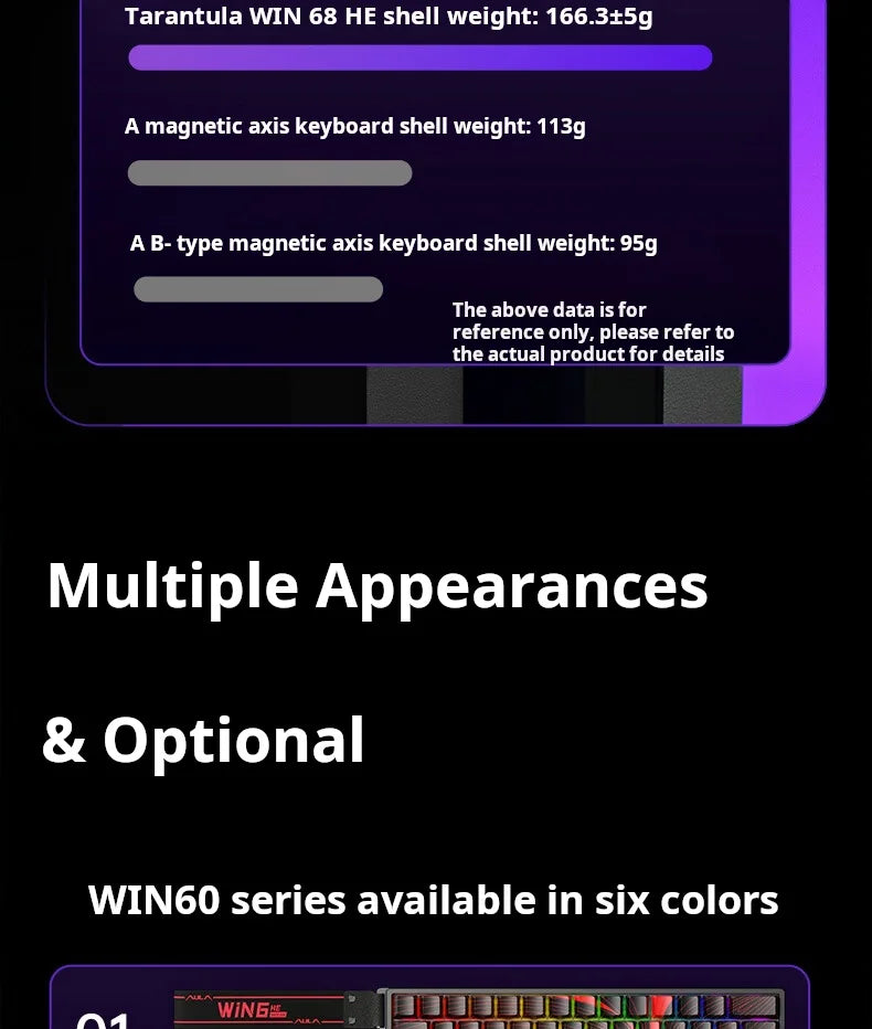 AULA WIN60 HE Magnetic Axis Mechanical Keyboard, 61-Key Wired Gaming Keyboard with Hall Effect Switches, 8K Polling Rate, Hot-Swappable RGB Keyboard for Esports & PC Gaming