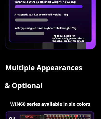 AULA WIN60 HE Magnetic Axis Mechanical Keyboard, 61-Key Wired Gaming Keyboard with Hall Effect Switches, 8K Polling Rate, Hot-Swappable RGB Keyboard for Esports & PC Gaming