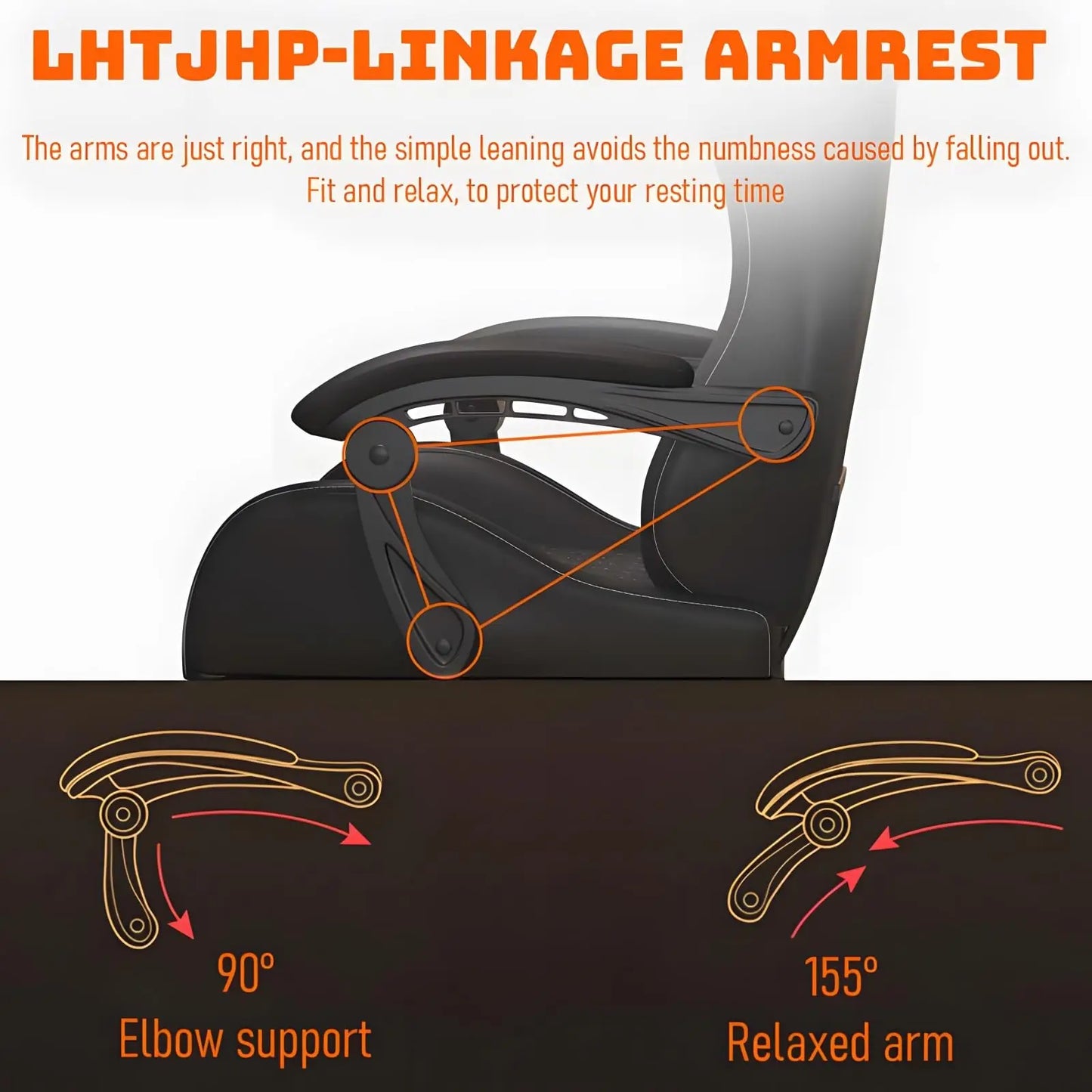 Hestora PU Leather Big and Tall Gaming Chair Ergonomic High Back Computer Chair with Footrest, Massage Lumbar Support, Adjustable Reclining Office Gaming Chair