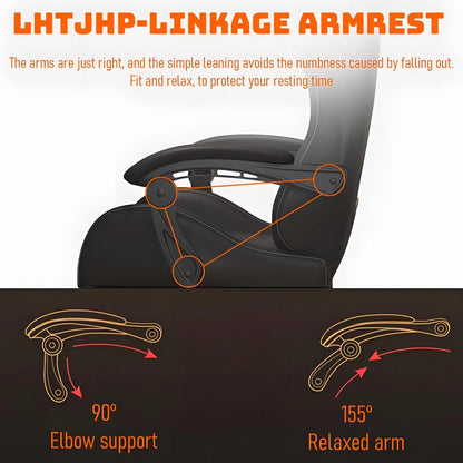 Hestora PU Leather Big and Tall Gaming Chair Ergonomic High Back Computer Chair with Footrest, Massage Lumbar Support, Adjustable Reclining Office Gaming Chair