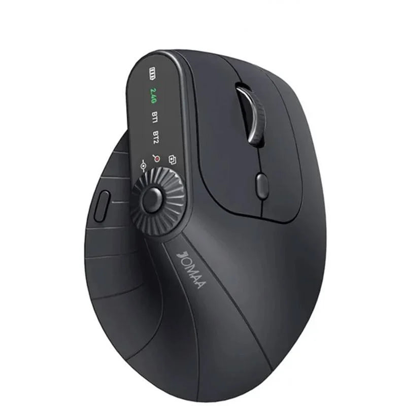JOMAA Ergonomic Wireless Mouse 2.4GHz Bluetooth RGB Vertical Mouse with LED Display, Rechargeable Dual-Mode Gaming Mouse