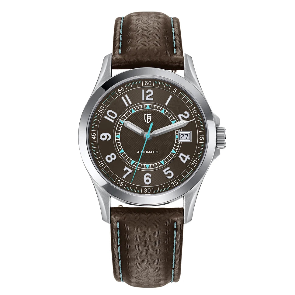 BERNY Automatic Mechanical Watches for Men 38mm Super Luminous PT5000 ST2130 High Precision Luxury Sapphire Wristwatch Easy Read