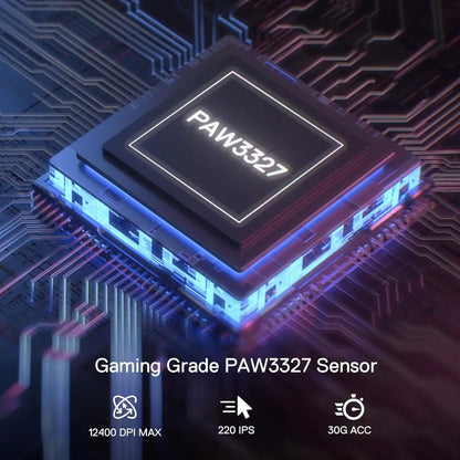 Igralna miška Redragon M724 z žico, ultra lahka 42G, optična, največ 12,400 DPI, 5 programabilnih gumbov