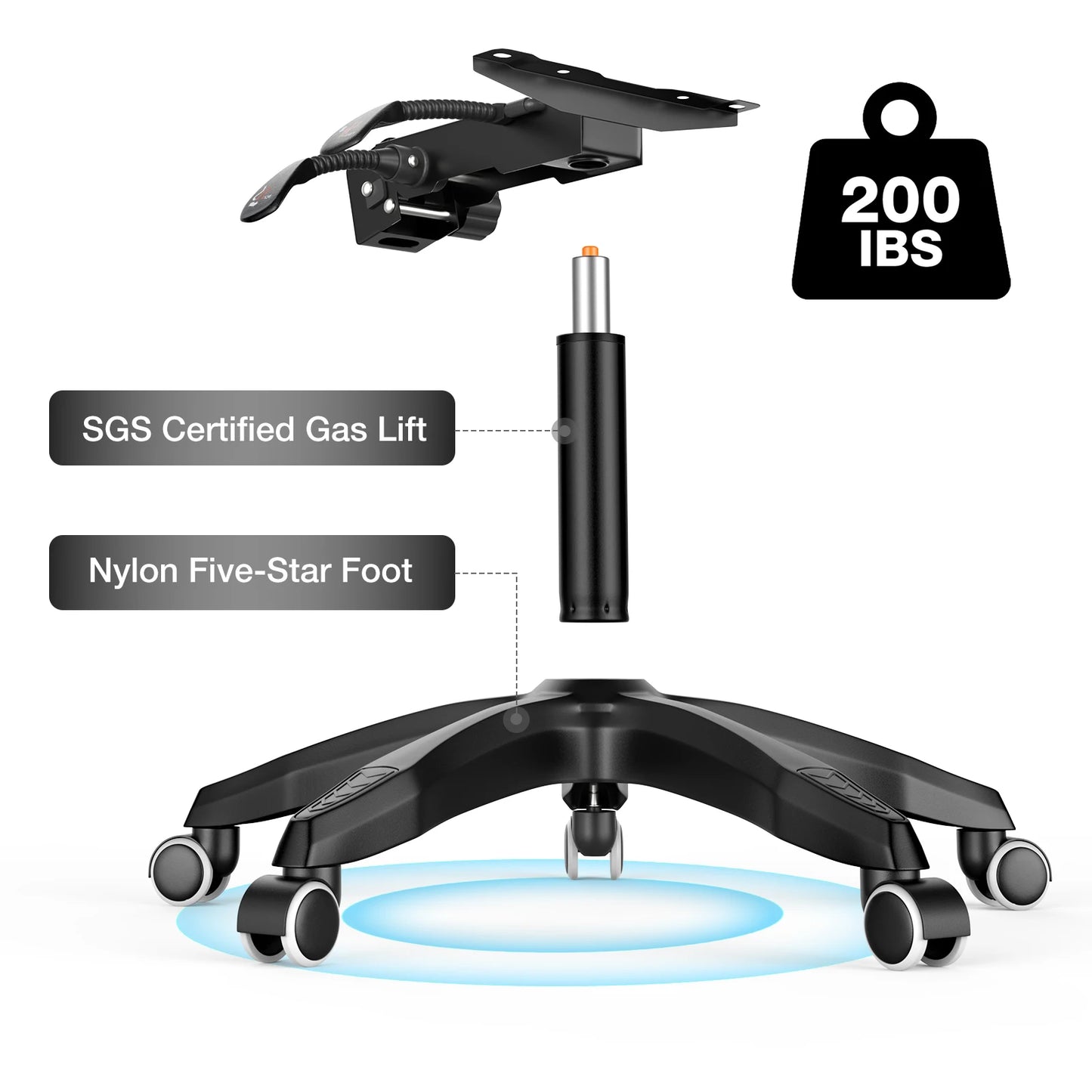 Ergonomic Gaming Chair with Massage, Footrest & Lumbar Support, Reclining Computer Gaming Chair with Adjustable Armrest and Headrest