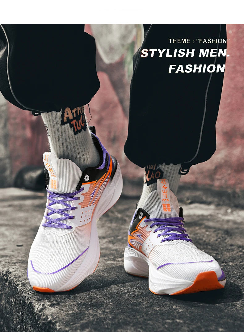 Running Shoes Carbon Board Speciality Marathon Men Sports Breathable Lightweight Women's Comfortable Athletic Nonskid Sneakers