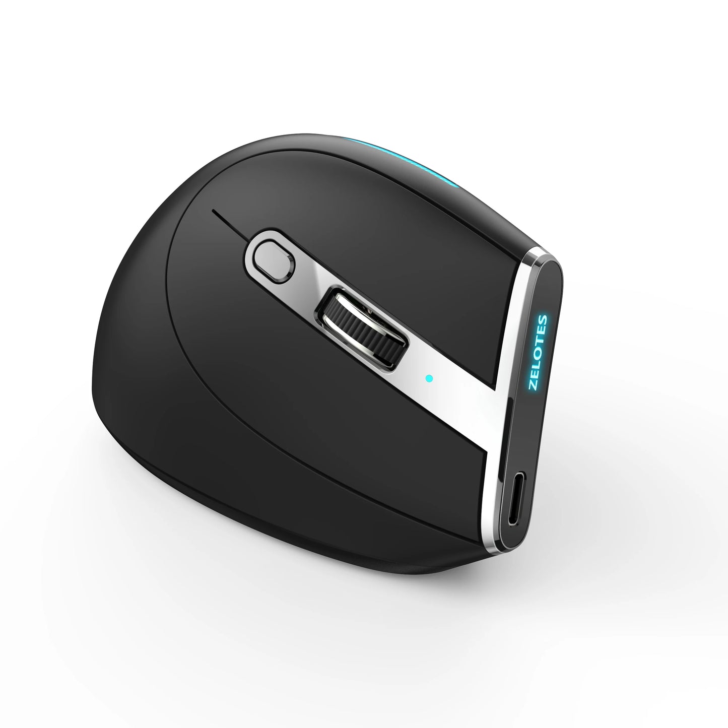 ZELOTES F36 Vertical Wireless Mouse Bluetooth Ergonomic Mouse, Rechargeable 2.4G Wireless Gaming Mouse, 2400 DPI Programmable Mouse for Laptop & PC