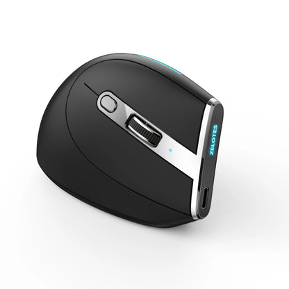 ZELOTES F36 Vertical Wireless Mouse Bluetooth Ergonomic Mouse, Rechargeable 2.4G Wireless Gaming Mouse, 2400 DPI Programmable Mouse for Laptop & PC