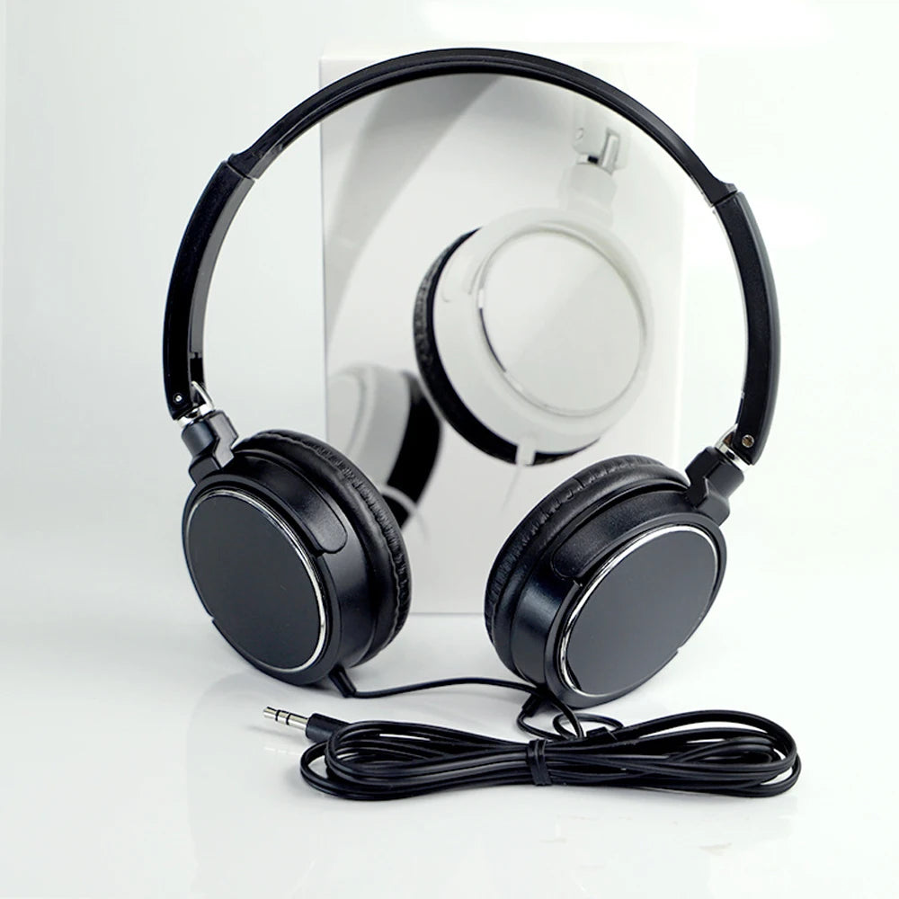 Casque universel sur l'oreille pliable filaire écouteurs HiFi stéréo son Portable casque 3.5mm casque HiFi stéréo son
