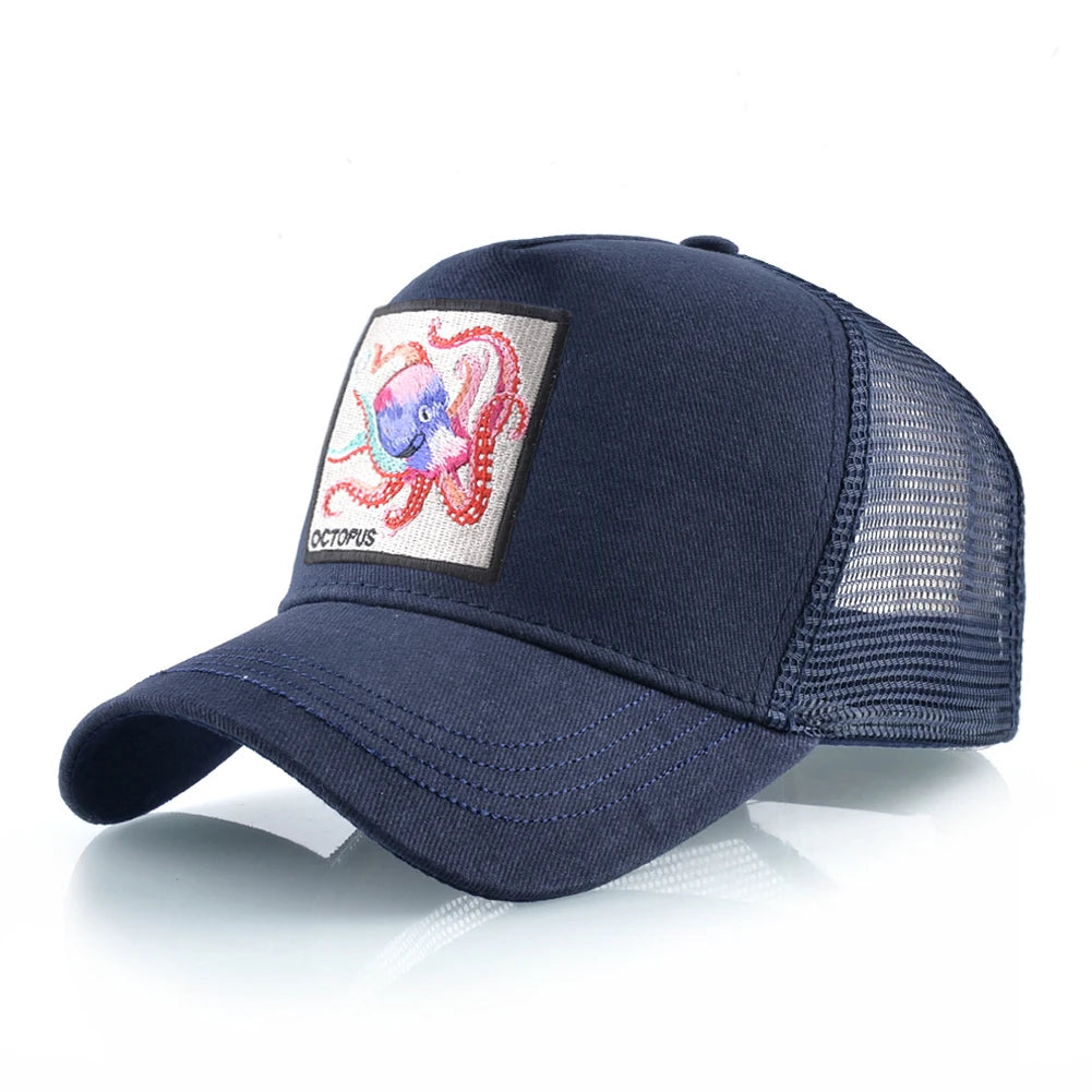 Unisex Baseball Cap With Octopus Patch For Men And Women Four Season Snapback Trucker Hats Outdoor Breathable Casual Sports Cap