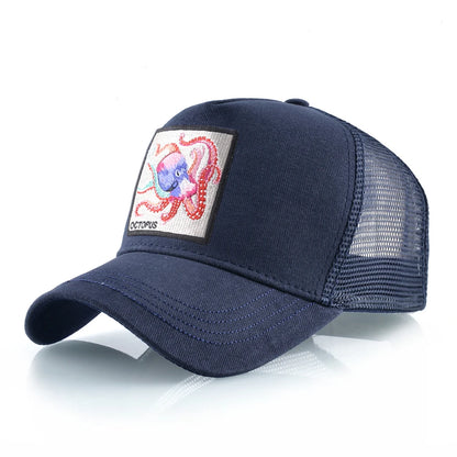 Unisex Baseball Cap With Octopus Patch For Men And Women Four Season Snapback Trucker Hats Outdoor Breathable Casual Sports Cap