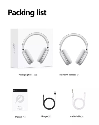 Picun F8MAX ANC Wireless Headphones 59dB Noise Cancelling Bluetooth 6.0 Over Ear Headset with Spatial Audio, 180H Battery Life & HiFi Sound