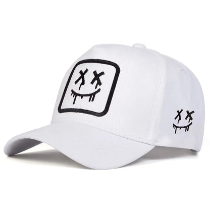 Cappellini da baseball unisex XX con ricamo a faccina sorridente, per primavera e autunno, da esterno, casual, regolabili, cappellino parasole, cappellino sportivo