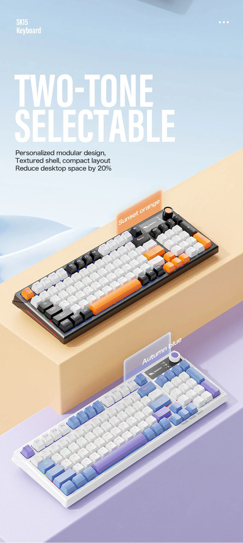 SMAILWOL SK15 Wired mechanical keyboard Hot plug support Arabic Russian Korean Thai Spanish E-sports games