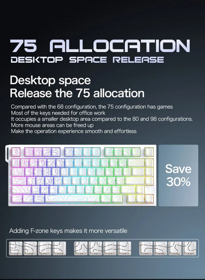 ATTACK SHARK R82 HE Wired 75% Magnetic Keyboard RGB 8000Hz Rapid Trigger 0.005mm Actuation Gaming Keyboard