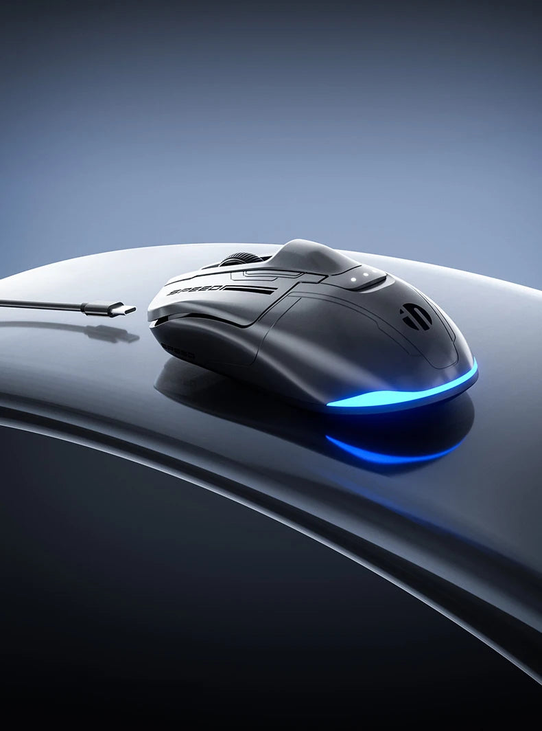 INPHIC Super Racing Car Series Wireless Bluetooth Gaming Mouse, 12800 DPI Rechargeable RGB Gaming Mouse with Battery Display, Customizable Wireless Mouse