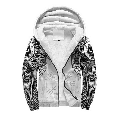 Mjolnir Odin Raven Wolf Tattoo 3D Printed Mens Winter Thicker Zip Hoodie Unisex Casual Hooded Tracksuit Warm Fleece Jacket KD16