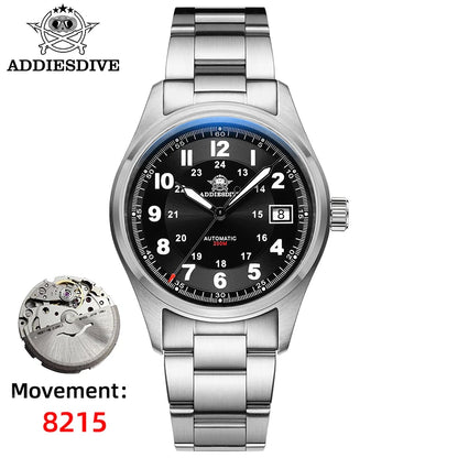 ADDIESDIVE AD2525 Automatic Watches For Men 39mm Sapphire Japanese 8215 Mechanical Watch Waterproof 20Bar Luminous Luxury Watch