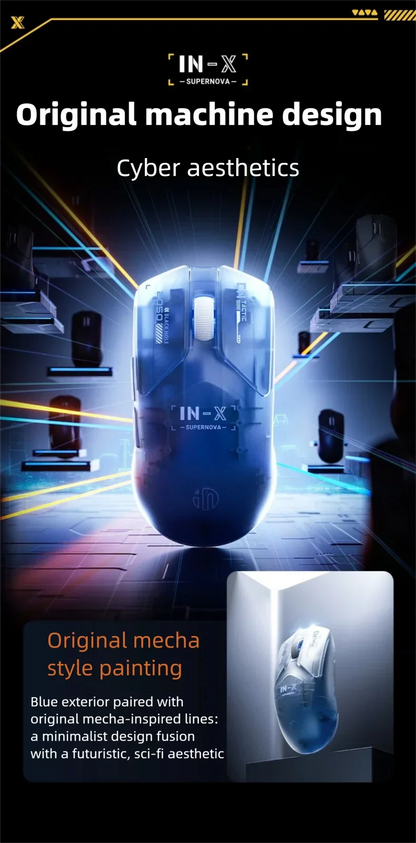 INPHIC INX SE Lightweight Wireless Gaming Mouse, 12800 DPI Wireless Gaming Mouse, 1000Hz Polling Rate, Rechargeable Gaming Mouse for PC & Laptop