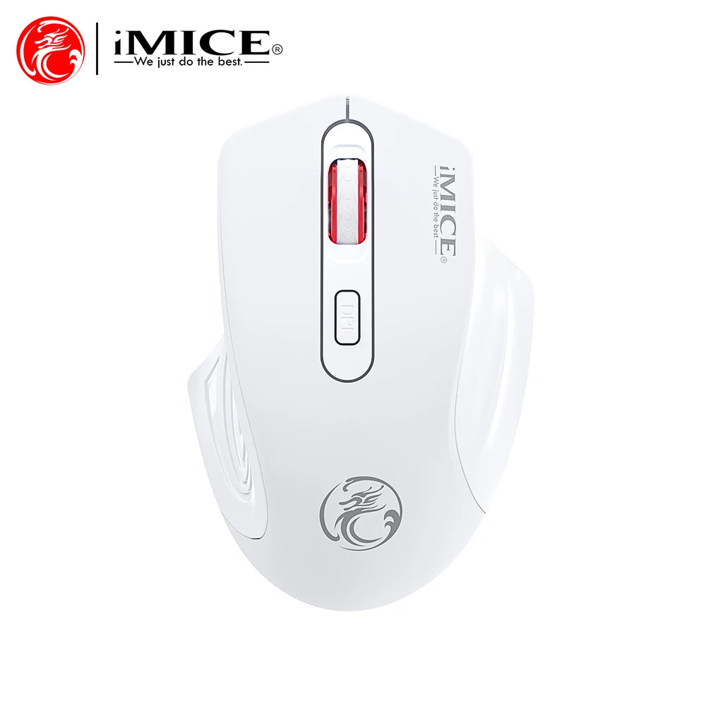 iMice Silent Rechargeable Wireless Mouse 2.4GHz, 1600 DPI Adjustable Wireless Mouse for PC, Laptop & Office, Quiet Click Ergonomic Computer Mouse