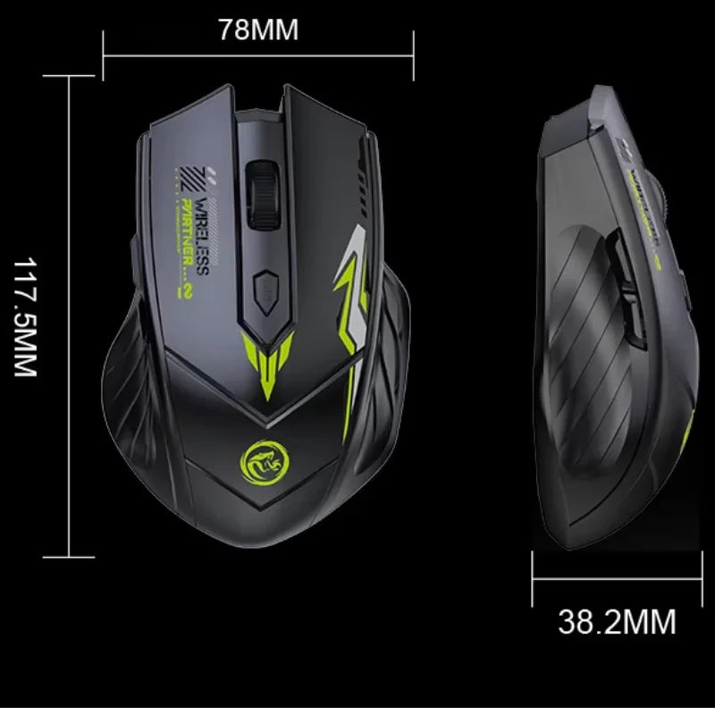 Rechargeable Wireless Mouse Bluetooth 5.4 & 2.4GHz Gaming Mouse, Ergonomic Wireless Mouse 1600 DPI for PC, Laptop & Office