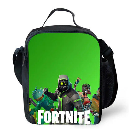 Sacos de Almoço para Crianças, Sacos de Piquenique Escolar Cartoon Fort-nite para Meninas e Meninos, Sacos de Almoço Térmicos para Crianças, Portáteis e Leves