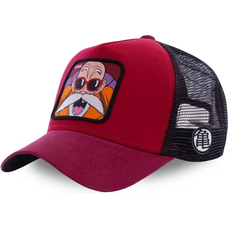 Cappellino da viaggio estivo Dragon Ball Buu Goku per uomo, con visiera, ricamo, stile hip-hop, visiera parasole, regolabile, in rete, tipo "trucker"