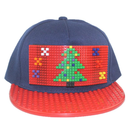 Tegneserie-patchwork-baseballkasketter, DIY-blokke, snapback-kasketter, hiphop-kasketter til mænd og kvinder, aftagelige pixel-kasketter, dad hats, kasketter til børn og voksne