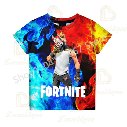 Dječja F-Fortnited majica Battle Game za odrasle, kratkih rukava, ljetna majica za tinejdžere i tinejdžerice