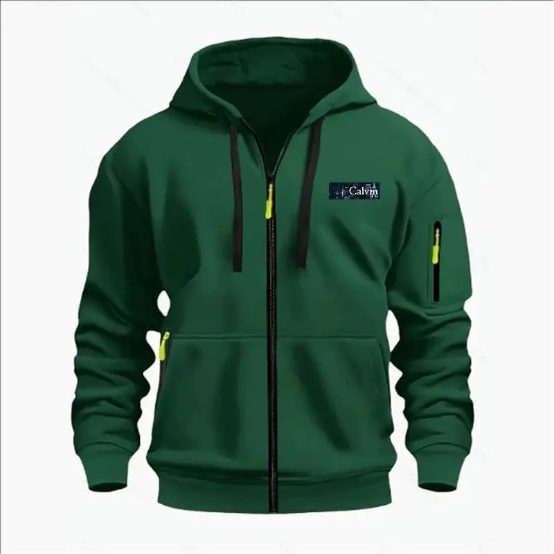 Men's Sweatshirts with Zipper Pockets Thin Solid Color Half Tracksuit Casual Outdoor Hooded Tracksuit Long Sleeves Jacket Coats, Produit gaming premium Fraquane