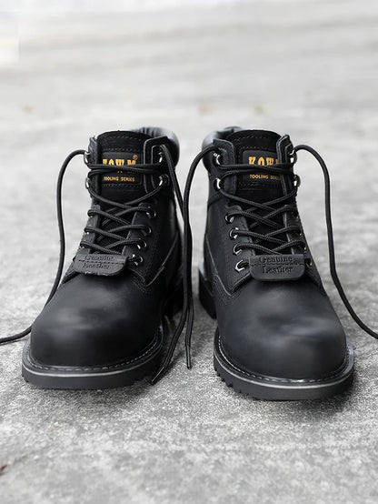 KOWM Scarpe da trekking da uomo in pelle bovina per attività all'aperto, impermeabili, tattiche, scarpe da deserto, stivali da caccia, stivali da neve, sneakers con pelliccia, scarpe da trekking da donna