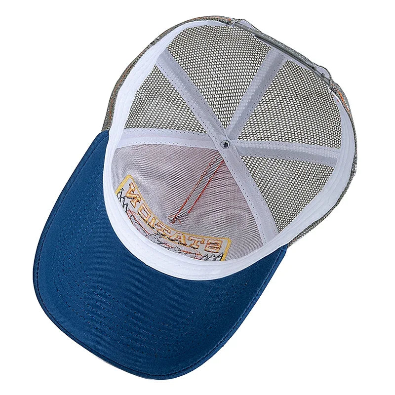 New Style Summer Fishing Cap Breathable Mesh Trucker Hat Men Women Fisherman Embroidered Design Snapback Hat Outdoor Fishing