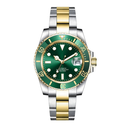 Custom logo NH35 MIYOTA 8215 Automatic Men Watch Luxury Diver Two Tone Gold 316L Stainless Steel Sapphire 10ATM Sterile Sunburs