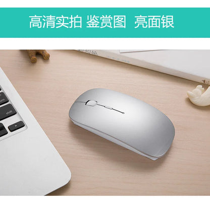 Rechargeable Type-C Wireless Mouse with USB Dual Receiver, Silent Ergonomic Wireless Mouse, Adjustable 1600 DPI Computer Mouse for Laptop & PC