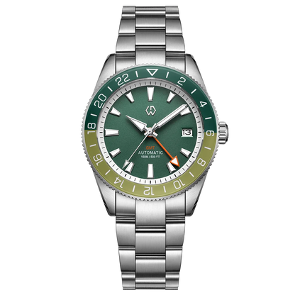 WISHDOIT 2025 New NH34 Men's Sports Automatic Mechanical GMT Sapphire Stainless Steel Waterproof 15 ATM With Rubber Strap