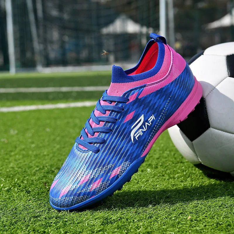 Ghete de fotbal pentru bărbați, de înaltă calitate, crampoane pentru meci, model popular pentru interior și exterior, teren cu iarbă, futsal, ghete high-top antiderapante
