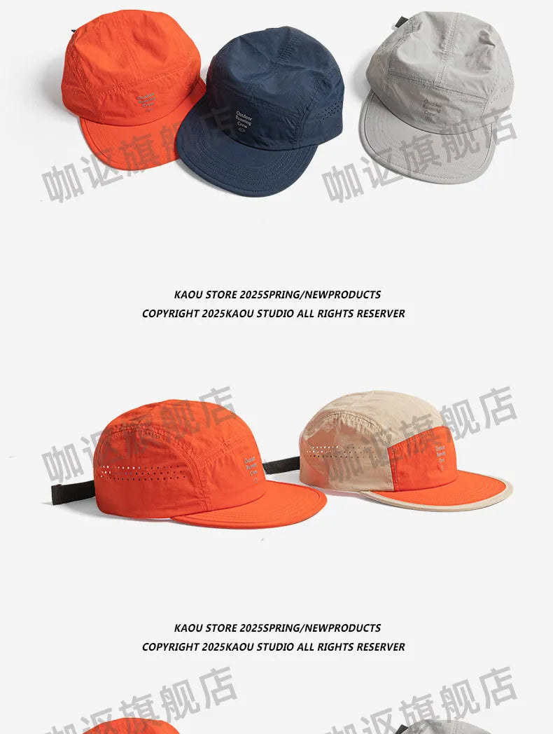 Udendørs camping solcreme hurtigtørrende farveafstemte baseballkasketter til kvinder sommer let og åndbart retro 5-panels herrehat