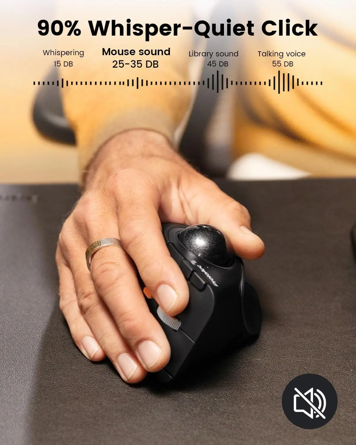 ProtoArc EM05NL Ασύρματο ποντίκι trackball επαναφορτιζόμενο Bluetooth, εργονομικό κάθετο ποντίκι rollerball για υπολογιστή, iPad, Mac, Windows