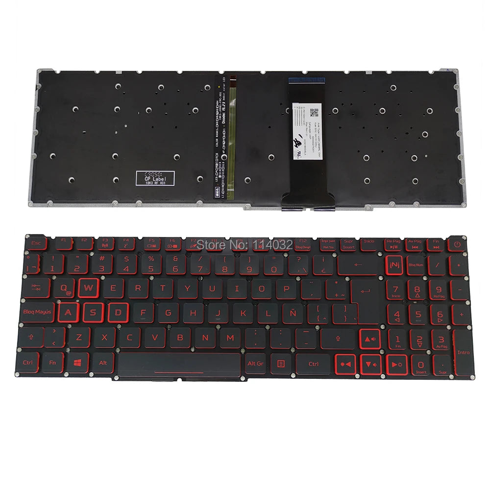 Teclado retroiluminado PT-BR Brazil US RU para Acer Nitro 5 AN515-54 AN515-43 AN517-52 AN517-51 AN517-54 AN715-51 Spain LA IT TR GR FR