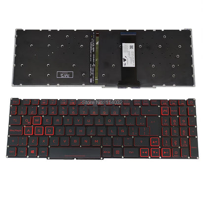 Teclado retroiluminado PT-BR Brazil US RU para Acer Nitro 5 AN515-54 AN515-43 AN517-52 AN517-51 AN517-54 AN715-51 Spain LA IT TR GR FR