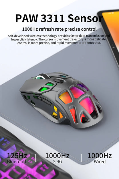 Lenovo X9Pro Tri-Mode Wireless Mouse with Bluetooth, 2.4G & Wired Connectivity, Magnetic Charging Dock, Rechargeable Gaming & Office Mouse